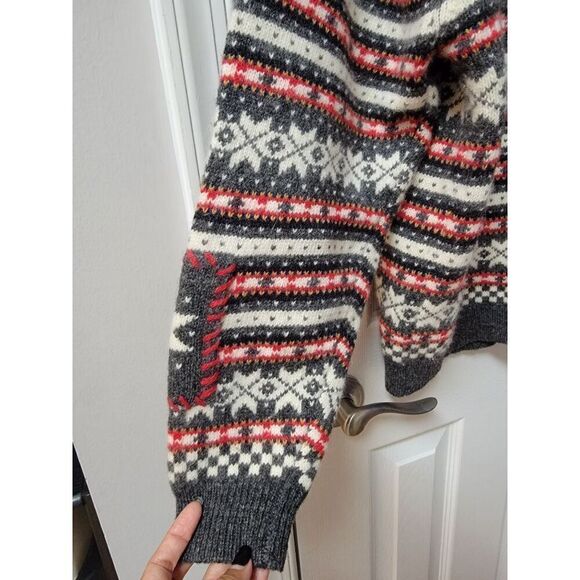 Vintage Snowflake Wool Knit Sweater M - Picture 3 of 6
